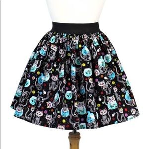 Hemet Pinup Day of the Dead Skirt NWT